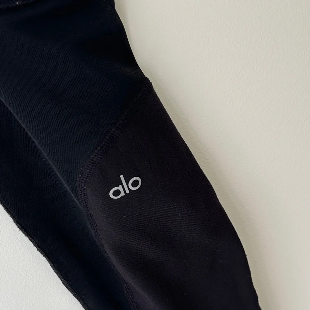 ALO Yoga Black Mesh Leggings - Picture 8 of 16